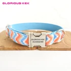 Glorous KEK волнистый узор ошейники для собак на заказ с гравировкой имени Модные Дизайнерские Ошейники для домашних животных кошка Большая Собака нейлоновое регулируемое ожерелье XS