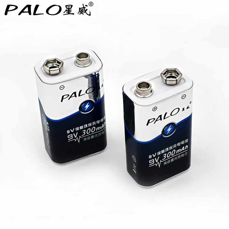 PALO Горячая 9v батарея 300 Высокая емкость 6 шт 9V батареи 6LR61 6F22 006p Nimh 300mah 9V аккумуляторная батарея для игрушечного пульта дистанционного управления