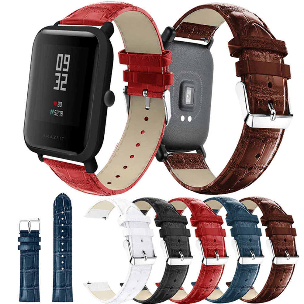 Ремешок из натуральной крокодиловой кожи для Xiaomi Huami Amazfit Bip BIT PACE Lite Youth сменный