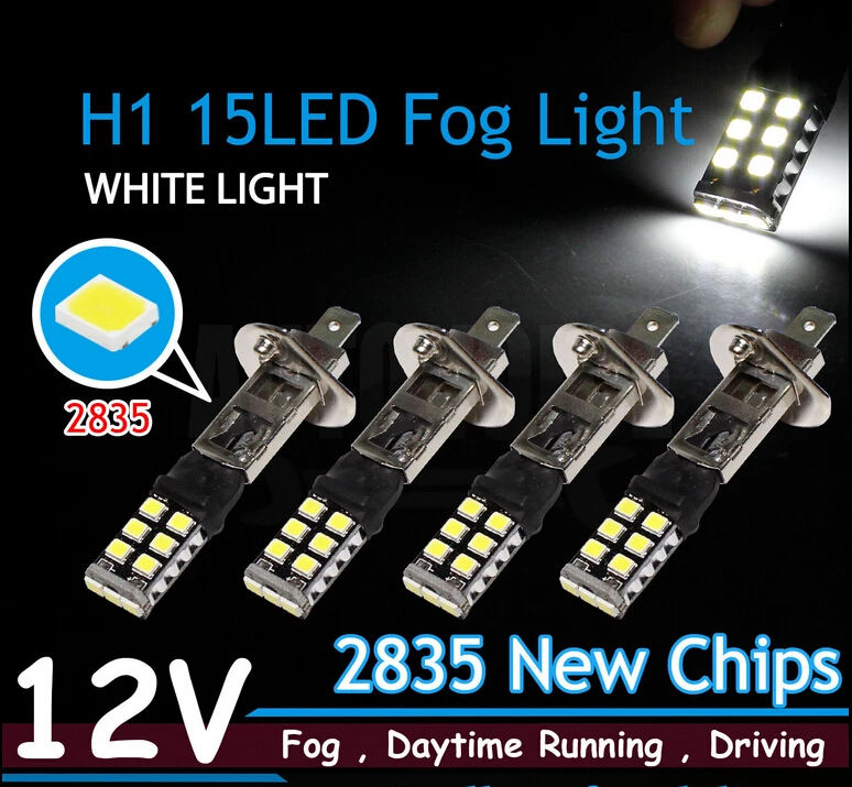 

Super Bright 2835Smd H1 P14.5S 15-LED Canbus Error Free 15W 600-700lms Car Fog Tail Auto Light Driving Lamp DRL Bulb White