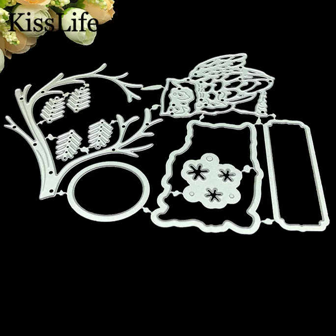 2019 новые металлические штампы и с изображением совы на дереве животных для