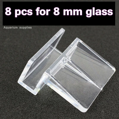 8 pcs of 8mm 8 шт прозрачных садок для рыбы держатели аквариумных принадлежностей крышкой кронштейны для 6/8/10/12 мм стекло - Цвет: 8 pcs of 8mm