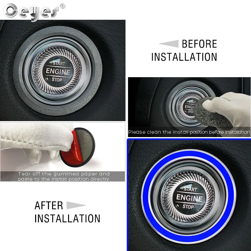 Ceyes автомобильный Стайлинг старт двигателя задняя крышка кольцо чехол для Mercedes