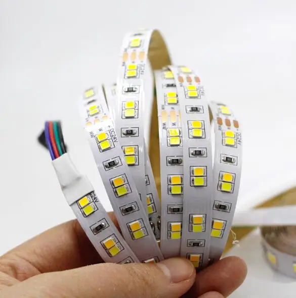 5m 2835 600leds 24V 5 m 10 м светодиодный гибкая Свет CW/WW двойной белый Цвет Температура Регулируемая ССТ 12 V 24 V двойной Цвет 120 светодиодный s/m ленты света - Испускаемый цвет: 5m 2835 600leds 24V
