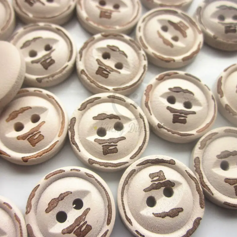 

Sewing buttons 144pcs 18mm fish eye smile vintage wooden buttons do the old suit for sweater sewing craft decorative buttons