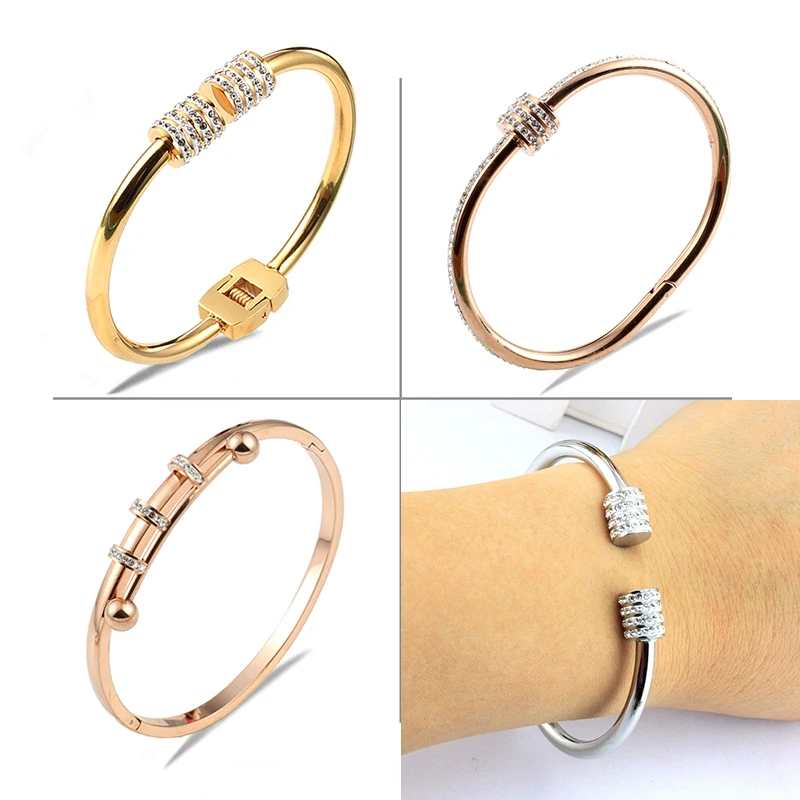 URSJEWELRY Браслет-манжета из нержавеющей стали браслеты для женщин сделаны из нержавеющей стали 316L гипоаллергенный весенний браслет