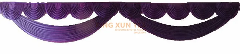 purple 6 м Длинный топ фон подзор Swag с драпировкой Fit для свадьбы фон занавес украшения - Цвет: purple