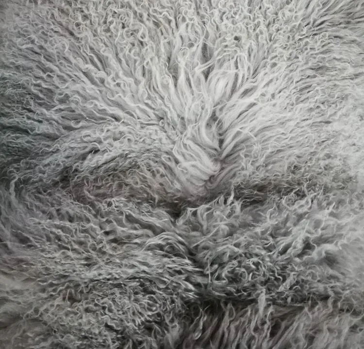 Высокое качество серый натуральный длинный мех ягненка 50 см * 105 см|fur material|material fur |