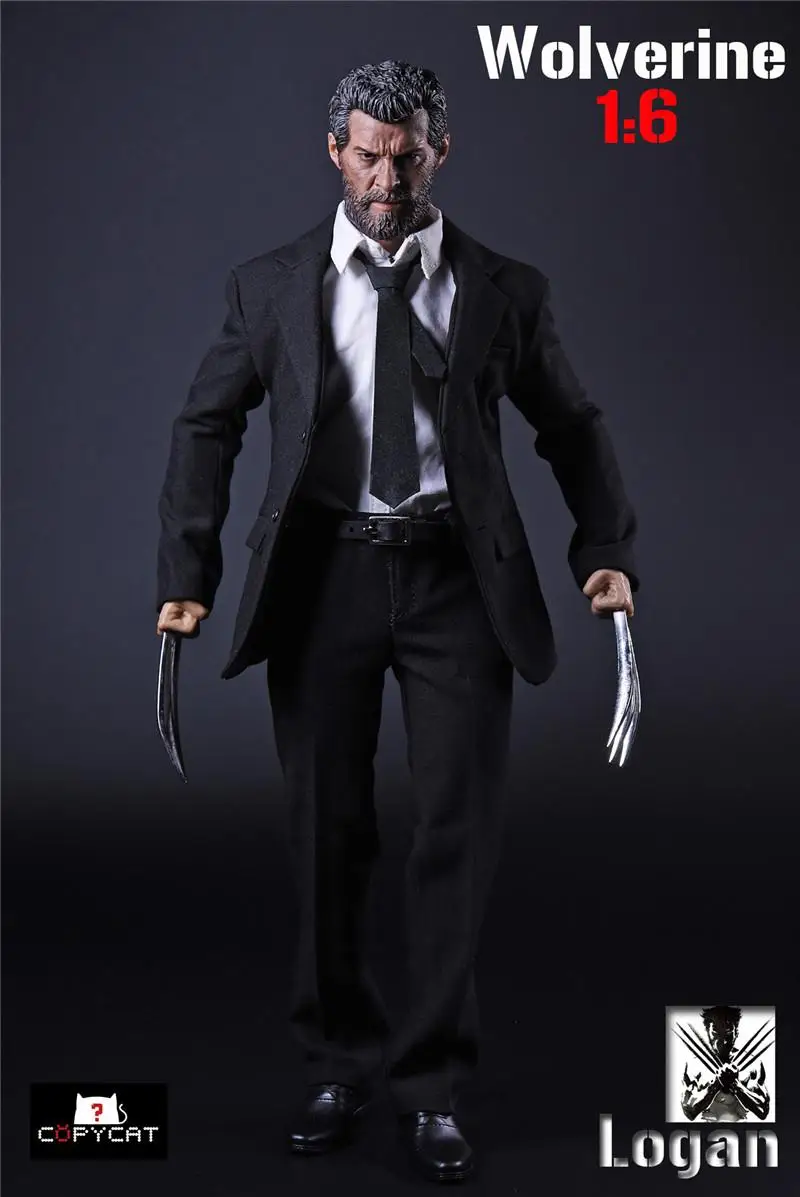 1:6 X-man Wolverine Logan Action Figure Old Hugh Jackman Head Sculpt Body Figure Western Suit DIY 12Inches Figurine Dolls