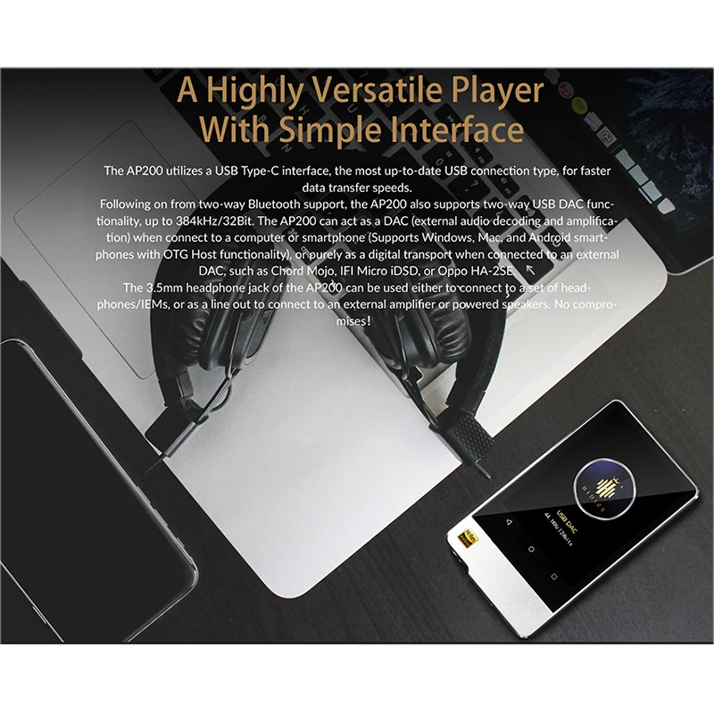 Hidizs AP200 Android Bluetooth 5,1 HiFi музыкальный плеер 64G встроенная память 3,54 'IPS двойной ES9118C ЦАП DSD PCM FLAC MP3