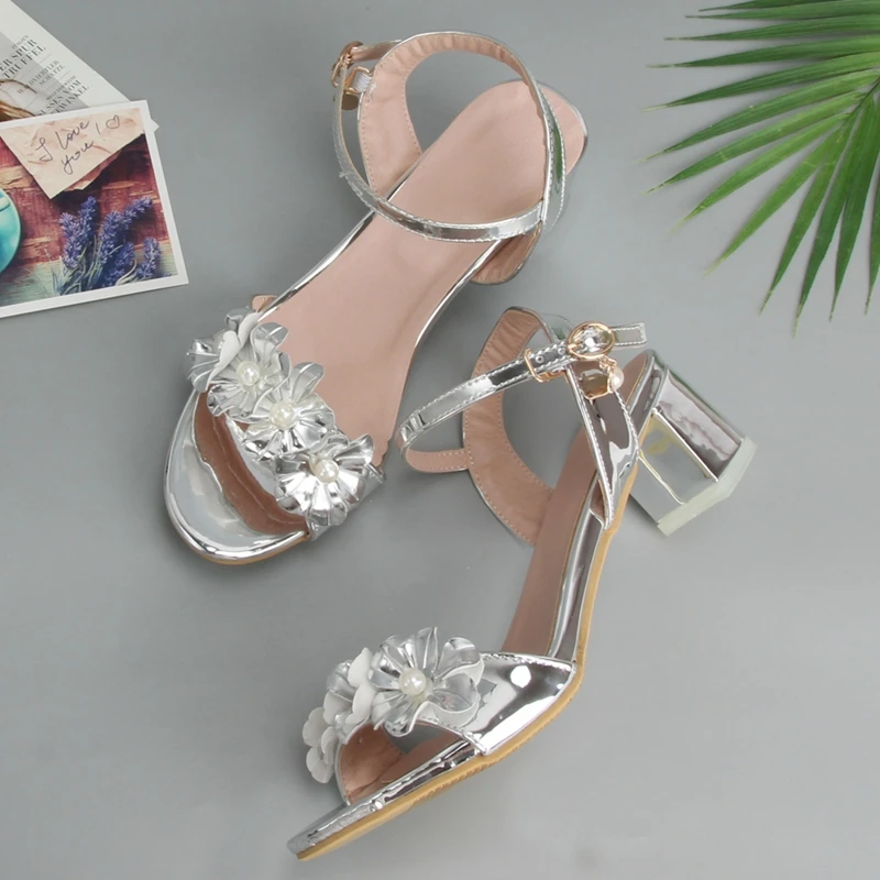 Женские босоножки с пряжкой Meotina дизайнерские сандалии на массивном каблуке