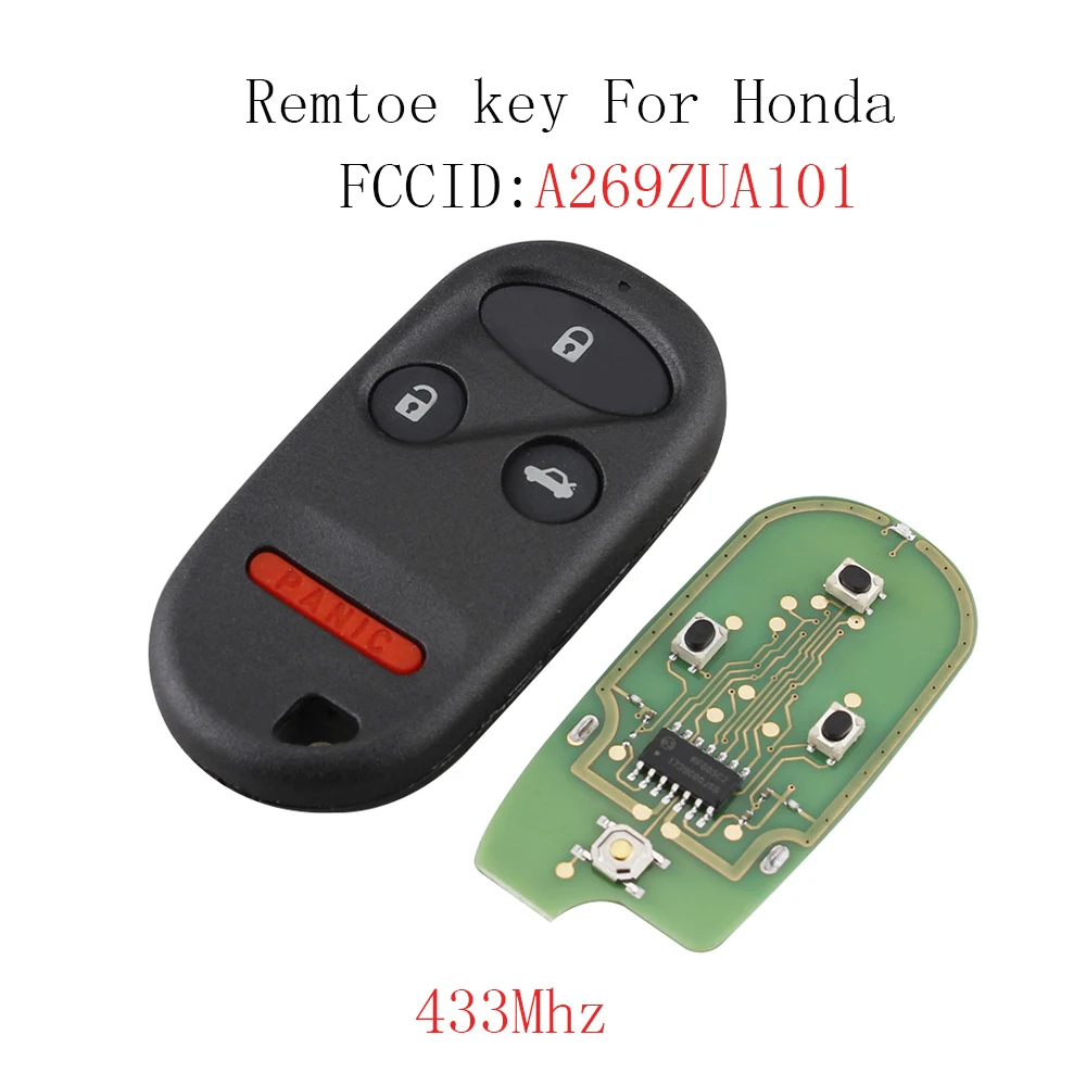 3 + 1 кнопка дистанционного ключа Подходит для Honda CR V 1997 1998 1999 2000 2001 брелок A269ZUA101 433