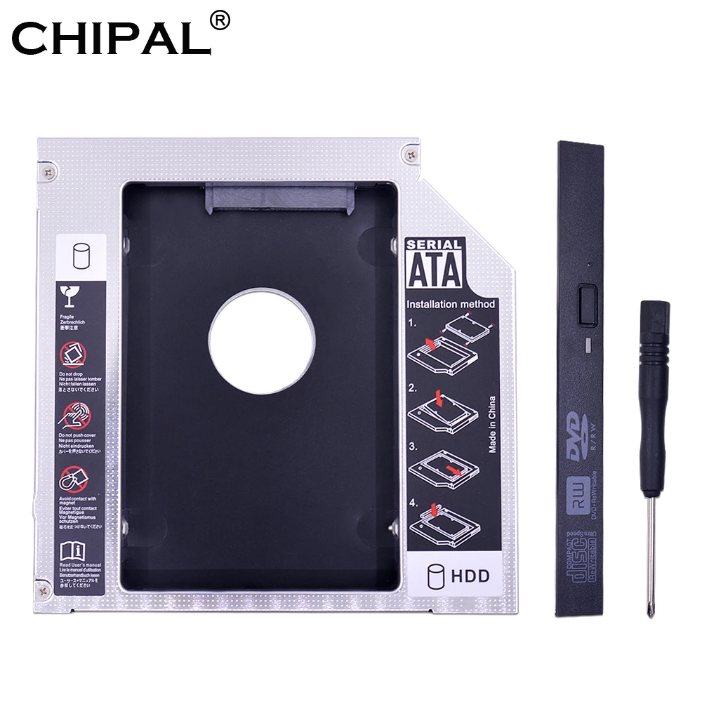 CHIPAL Aluminum SATA to PATA IDE 2nd HDD Caddy 12 7 мм для 2 5 &quotSATA 3 0 чехол SSD корпус ноутбука DVD ROM Optical