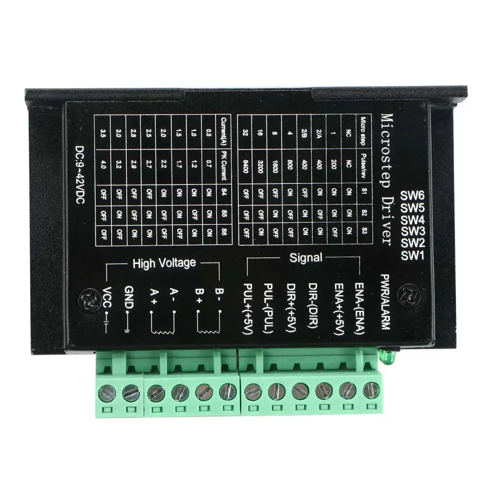 Фото Одиночный импульсный 4А TB6600 шаговый двигатель драйвер контроллер 9 ~ 42V микро шаг Одиночный импульсный 4А TB6600 шаговый двигатель драйвер контроллер 9 ~ 42V микро шаг