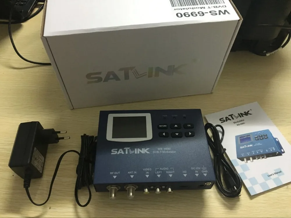 Hdm1 модулятор Satlink WS 6990 AV вход одноканальный DVB T компактный и на стене|satlink ws-6990|dvb-t