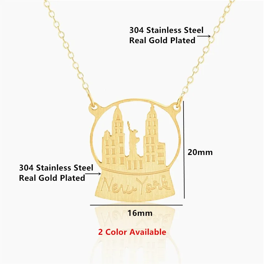 Ожерелье с подвеской городской пейзаж из нержавеющей стали|gold chain choker|chain chokergold |