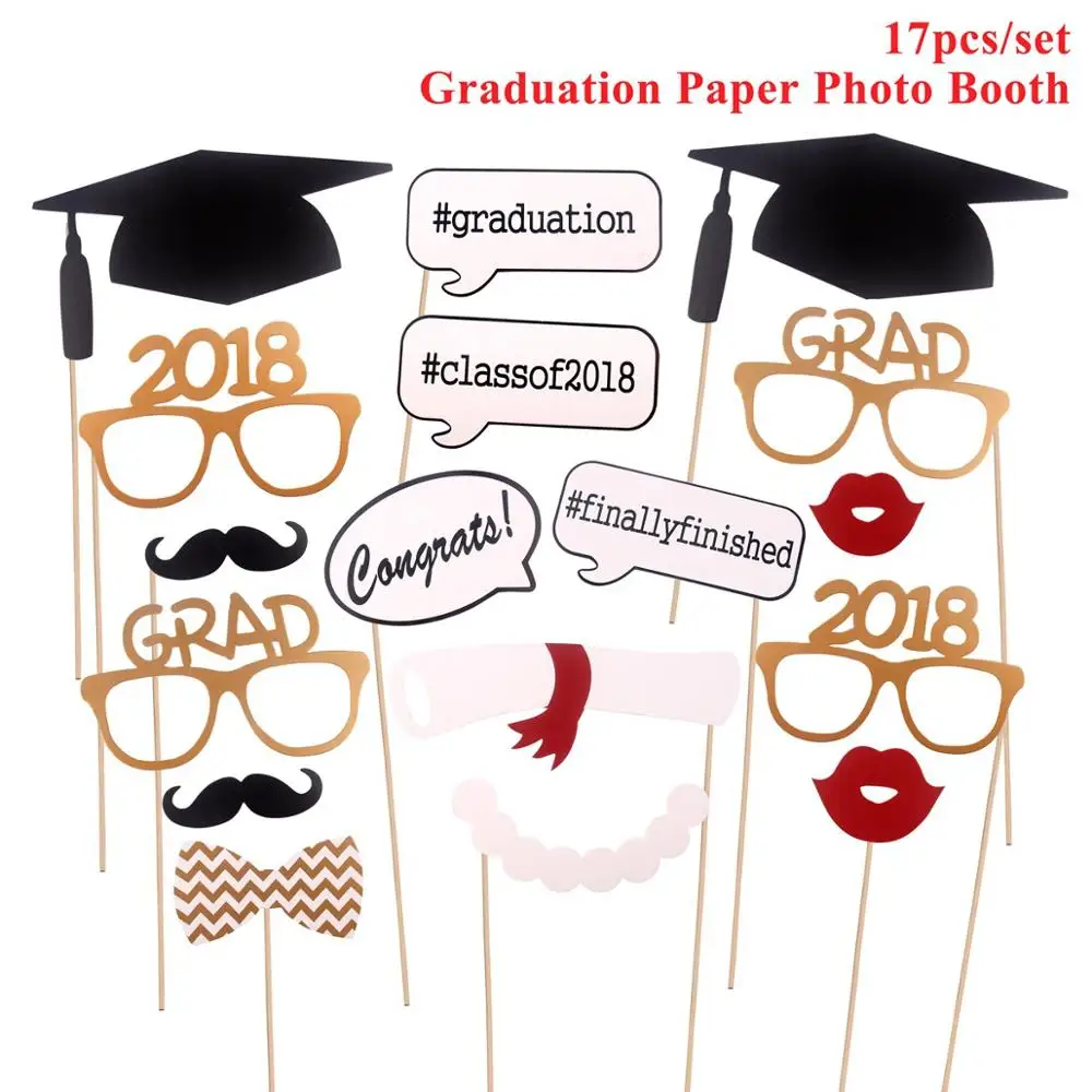 17pcs graduation Свадебные Photobooth реквизит декор прополка Декор вечерние команды, с надписью "Bride to Be" девичник вечерние молодоженов вечерние Photo Booth Декор - Цвет: 17pcs graduation