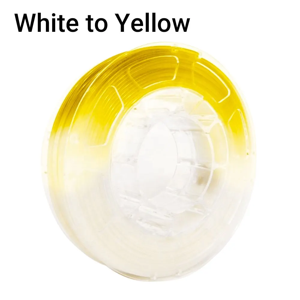 White to Yellow TOPZEAL PLA светильник, изменяющий цвет, нить для 3d принтера, точность измерений+/-0,05 мм, PLA 1 кг катушка, PLA 1,75 мм для 3d принтера - Цвет: White to Yellow