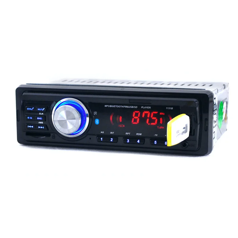 12 В автомобильный аудио Радио Стерео FM Bluetooth V2.0 USB SD Mp3 плеер AUX Mic Hands-free с пультом