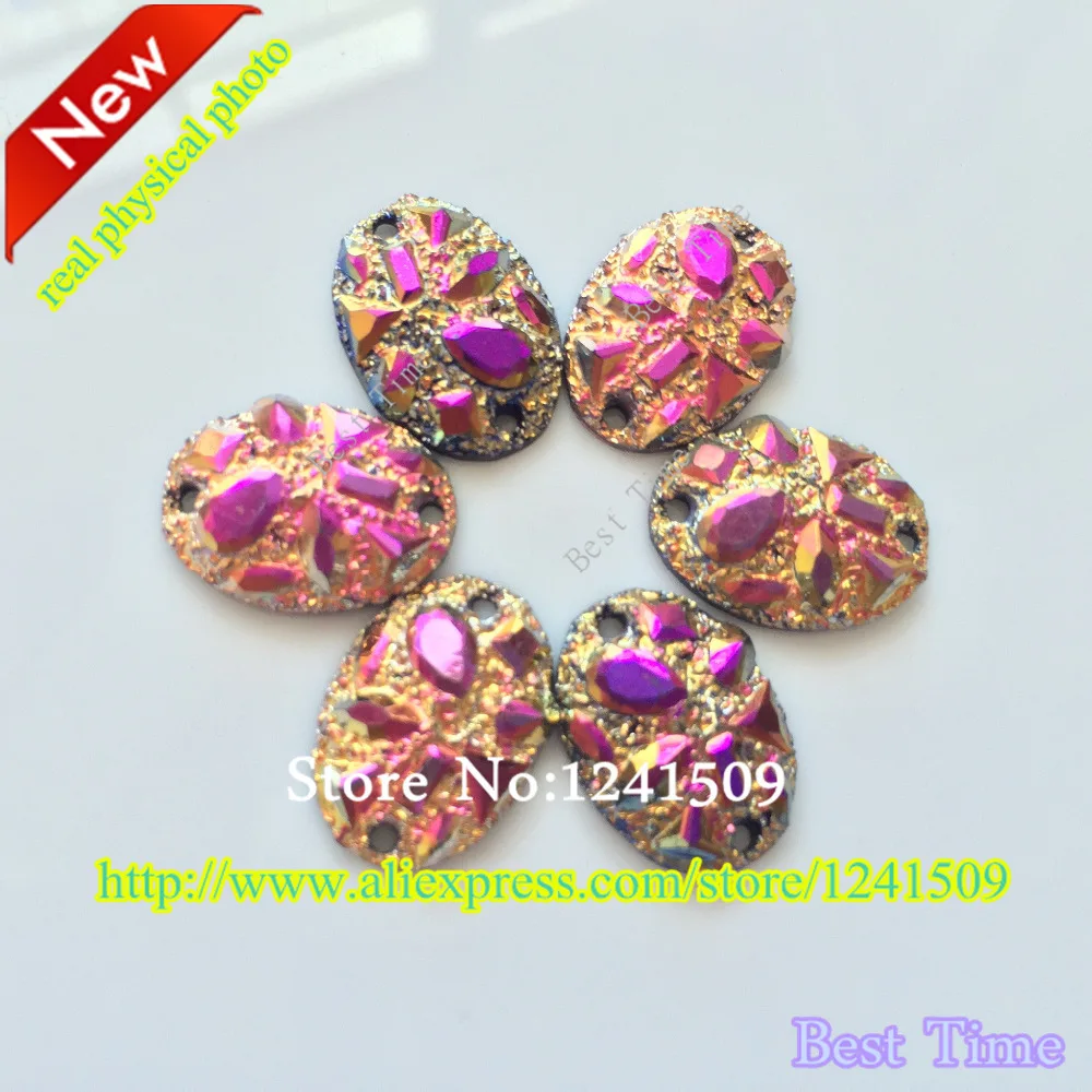 2016 горный хрусталь пуговицы 80 шт эллипс руда блестящий золотой цвет Кристаллы