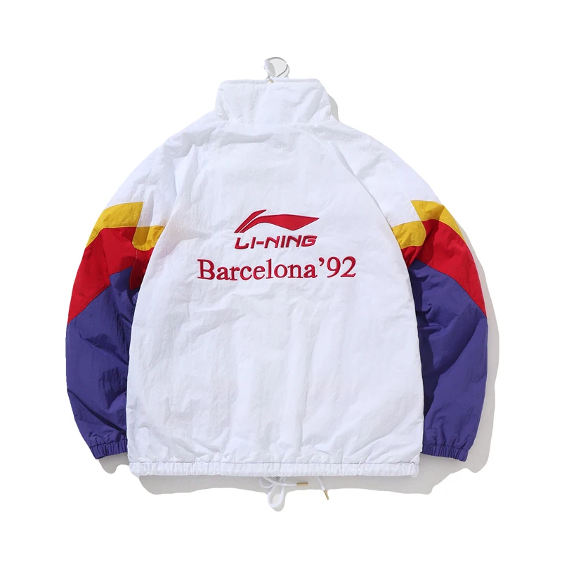 Li Ning унисекс трендовая куртка нейлоновая сетчатая дышащая на молнии хит цвета