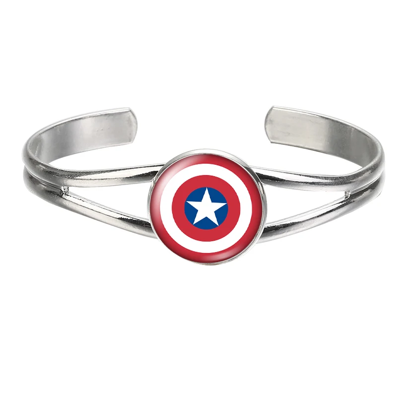 New Ironman Sipderman Superheroes Photo glass cabochon Silver color bangle bracelets For Men And Women Jewelry ZB0418 | Украшения и