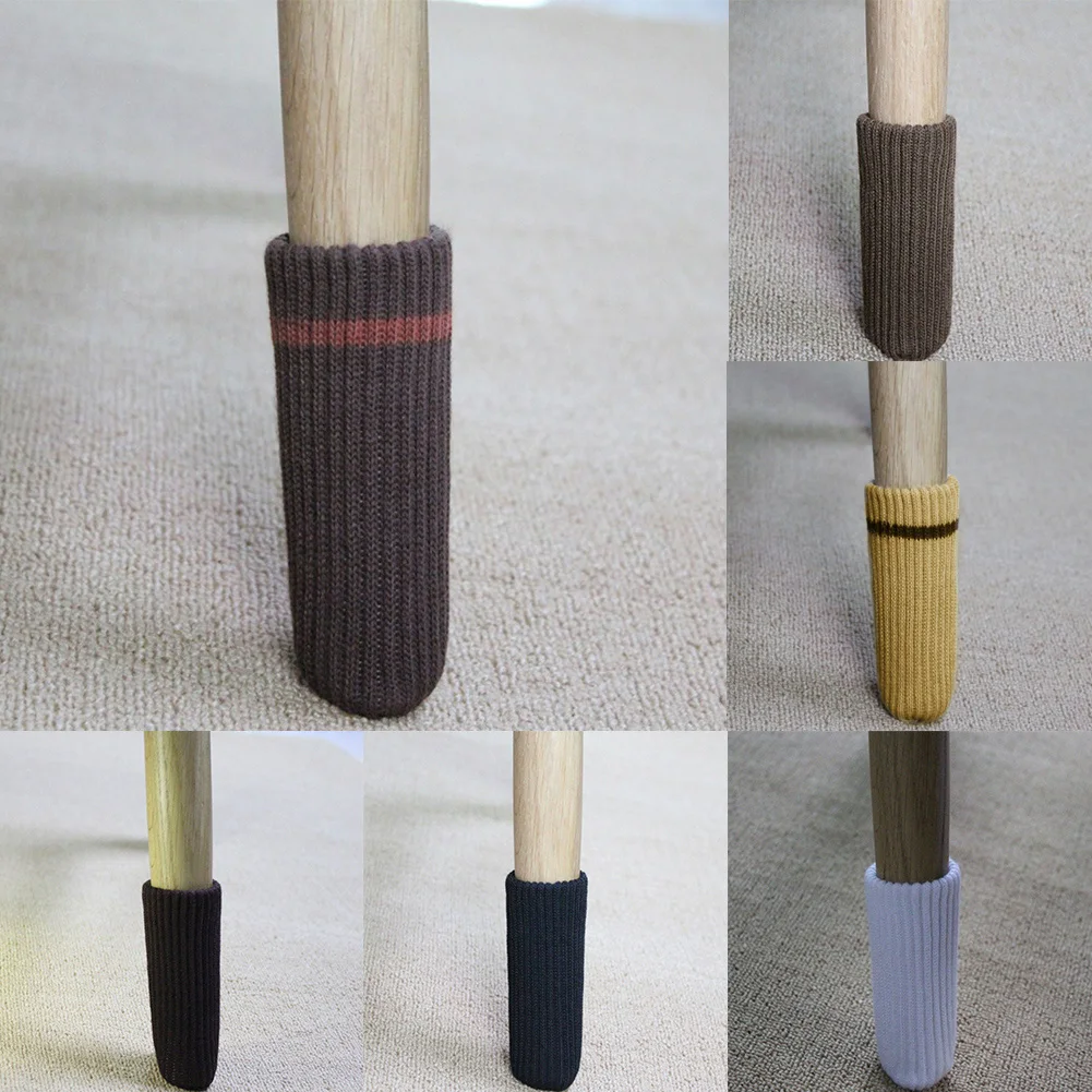 4 шт. вязальное кресло ноги Защитные носки мебель рукав Противоскользящий стол