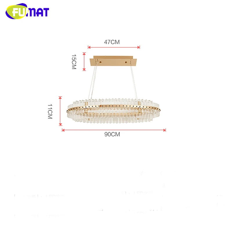 Хромированная/Золотая светодиодная хрустальная люстра FUMAT роскошные