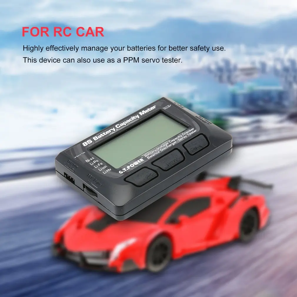 G.T. power 8 S RC измеритель емкости аккумулятора PPM светодиодный цифровой сервотестер