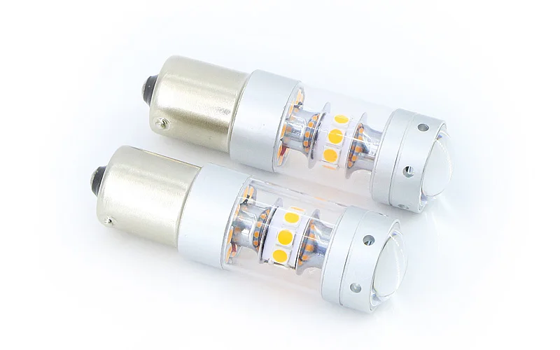 Светодиодный 1156 P21W BA15S PY21W BAU15S T20 7440 лампы для автомобиля задний фонарь сигнала поворота лампы желтый 12 вольт постоянного тока(2 шт.) SAARMAT VIP