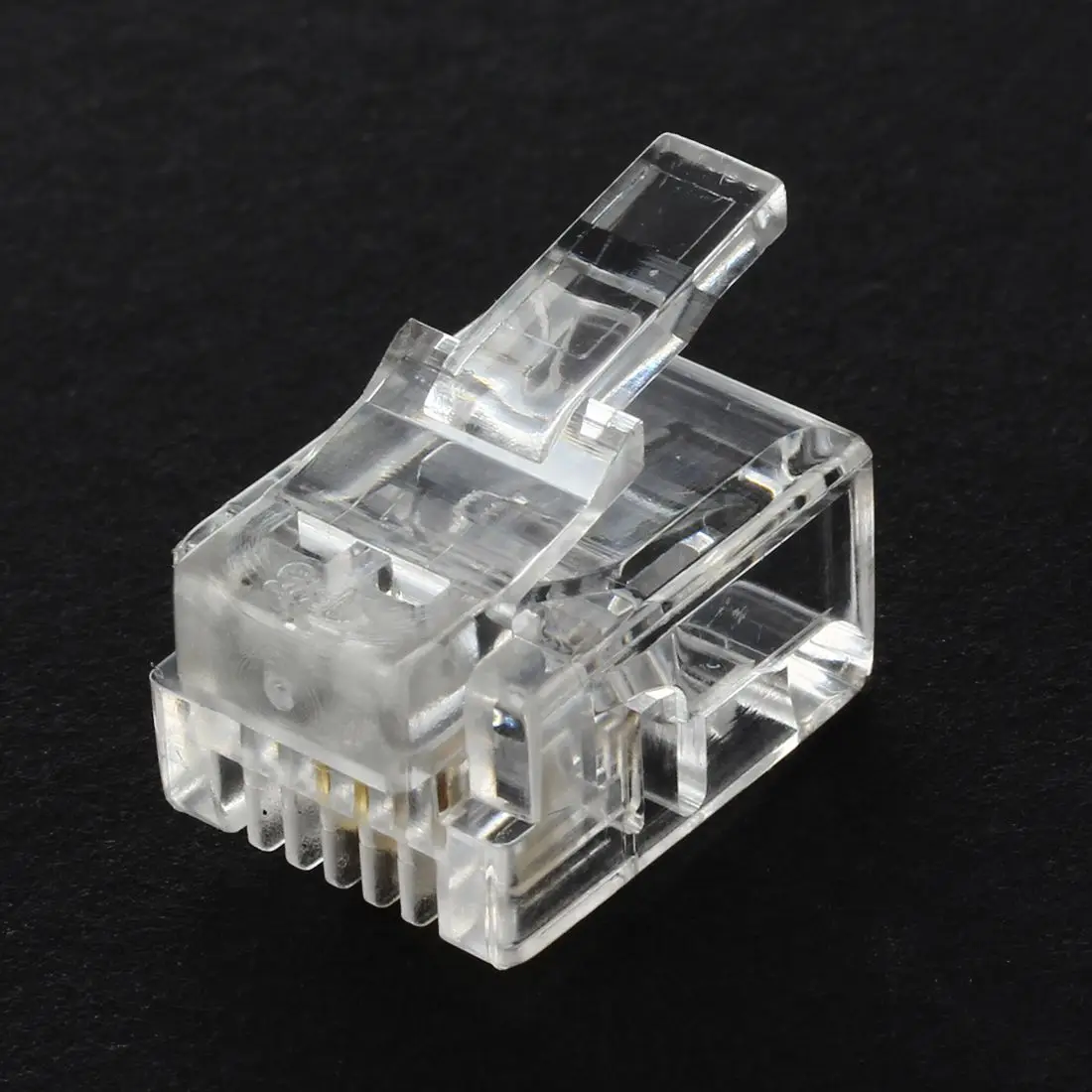 20 Pcs 6P2C 2 Pins RJ11 Modular Plug Network Cable Connector Clear |