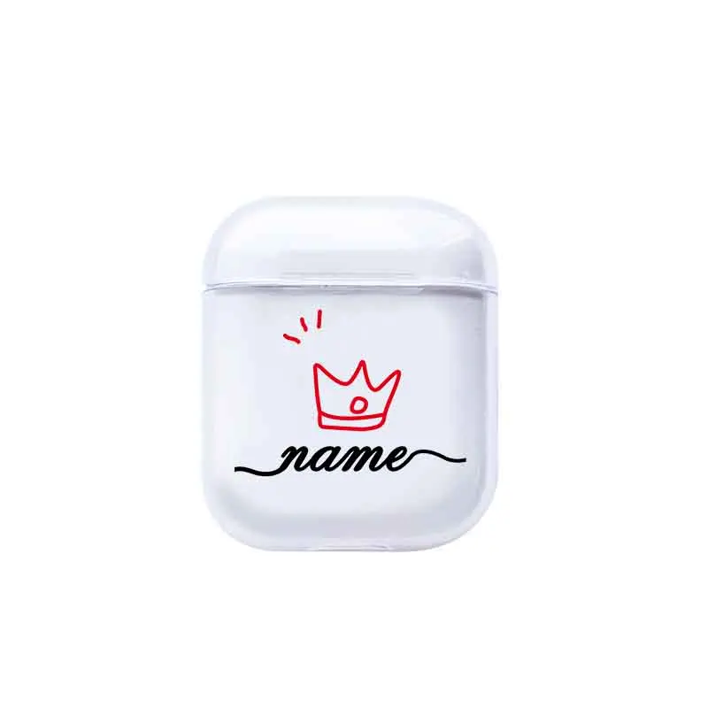 Мягкий чехол для наушников для Apple Airpods 1/2, защитный чехол, сделай сам, на заказ, корона, пара, прозрачный, Роскошный чехол для наушников для Airpods 2, чехол s
