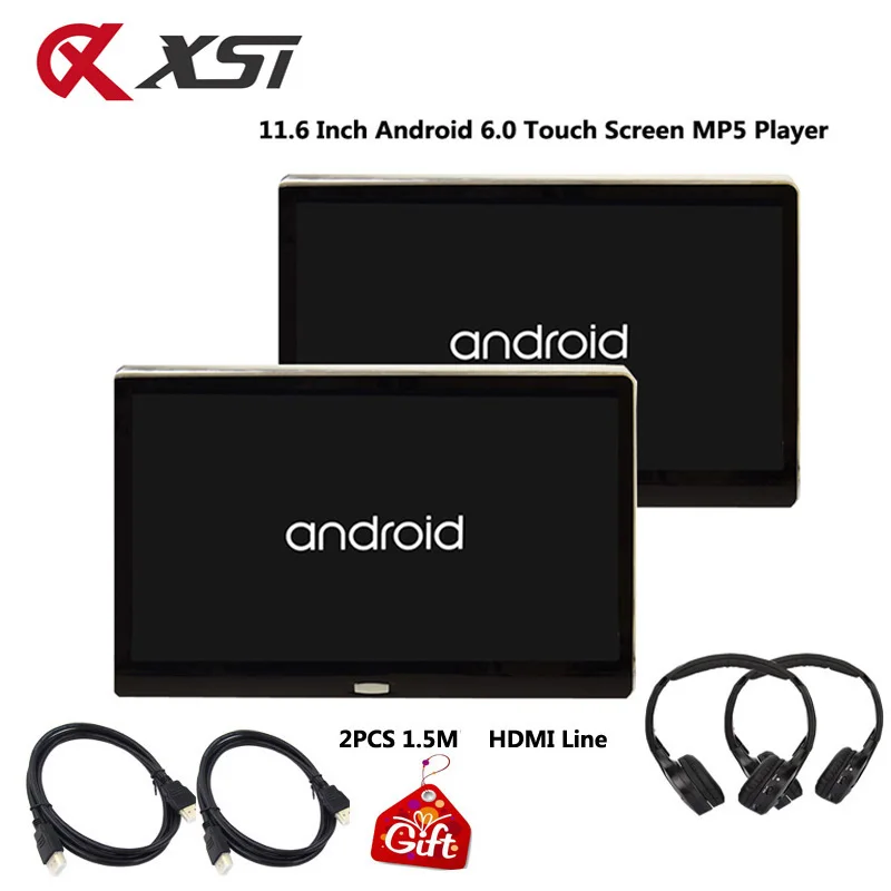 XST 11,6 дюймов Android 6,0 Автомобильный подголовник монитор HD 1080P видео ips сенсорный экран 3g/wifi/USB/SD/HDMI/IR/FM/Bluetooth/динамик