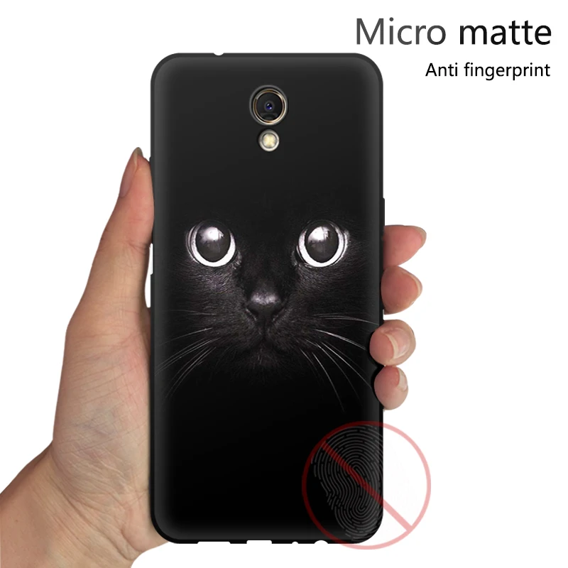 JURCHEN черный матовый Мягкий ТПУ силиконовый чехол для Meizu M6S 5," милый мультяшный принт Роскошные задние Сумки для Meizu M6S чехол