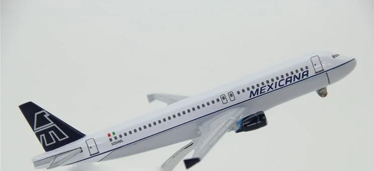 Модель самолета A320 авиакомпании Мексики модель металлическая для детей игрушки