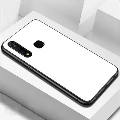 Белый Закаленное стекло крышка для VIVO Z5X z5x градиентный цвет задняя крышка для VIVO Z5 X Мягкие силиконовые чехлы для телефонов VIVOZ5X Funda - Цвет: Белый