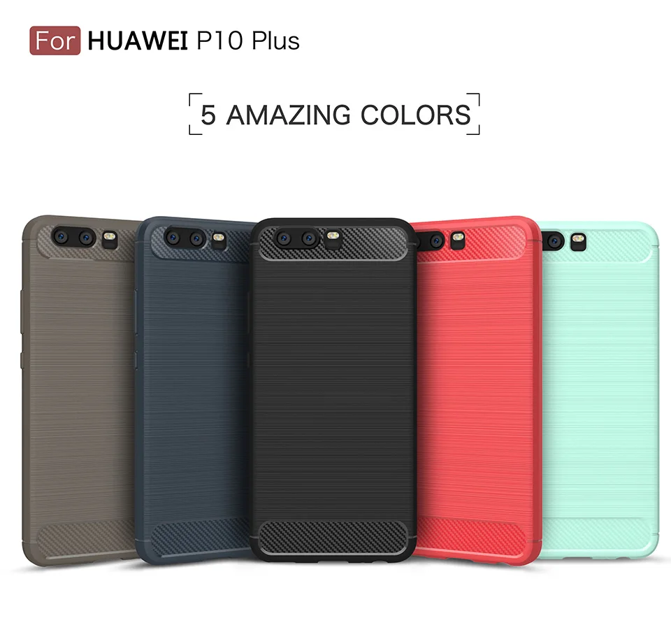 Original case для huawei p10 плюс крышка углеродного волокна матовый тпу сотовый телефон