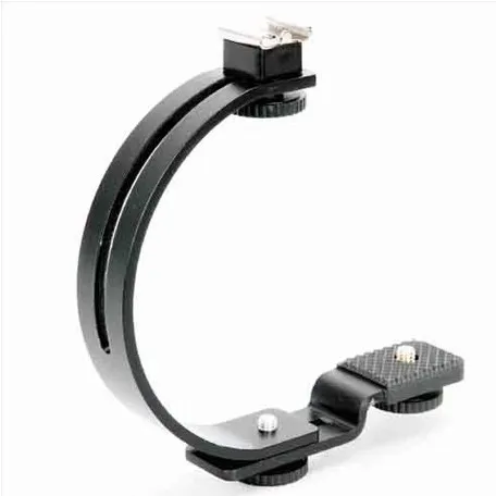 C образный двойной кронштейн с двумя вспышками для макросъемки DC DSLR камеры