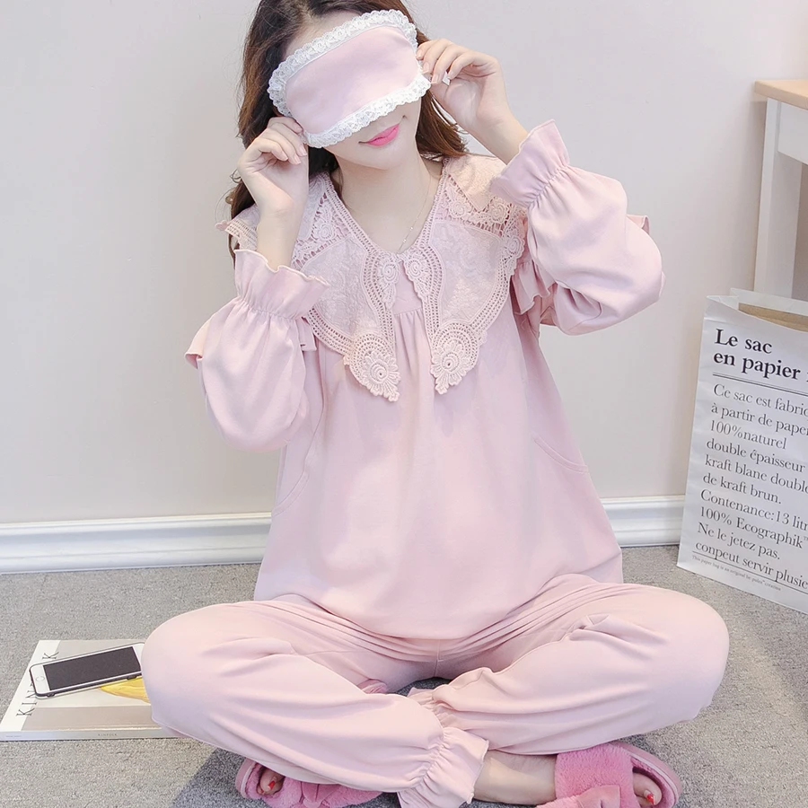 Пижама для кормящих мам одежда сна грудного вскармливания Модная хлопковая