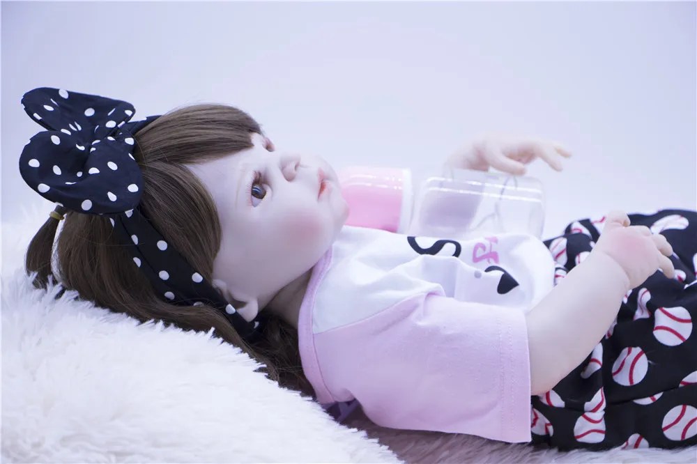 23 ''реалистичные куклы принцессы Bebes все силиконовые Reborn doll в горошек головной