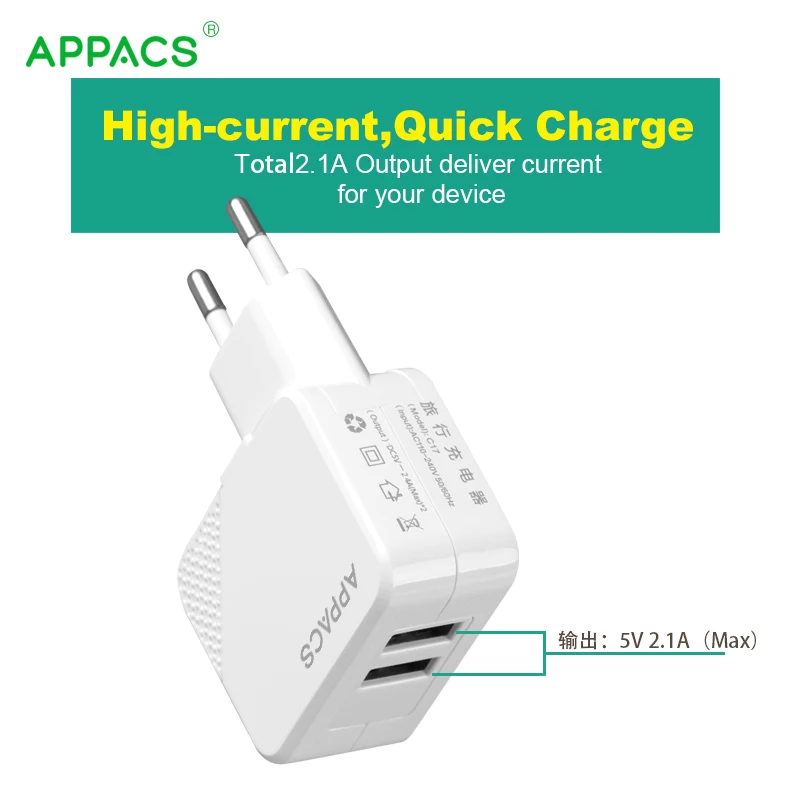 APPACS Quick Charge 2 0 порта настольная зарядная станция USB зарядное устройство с 1 м