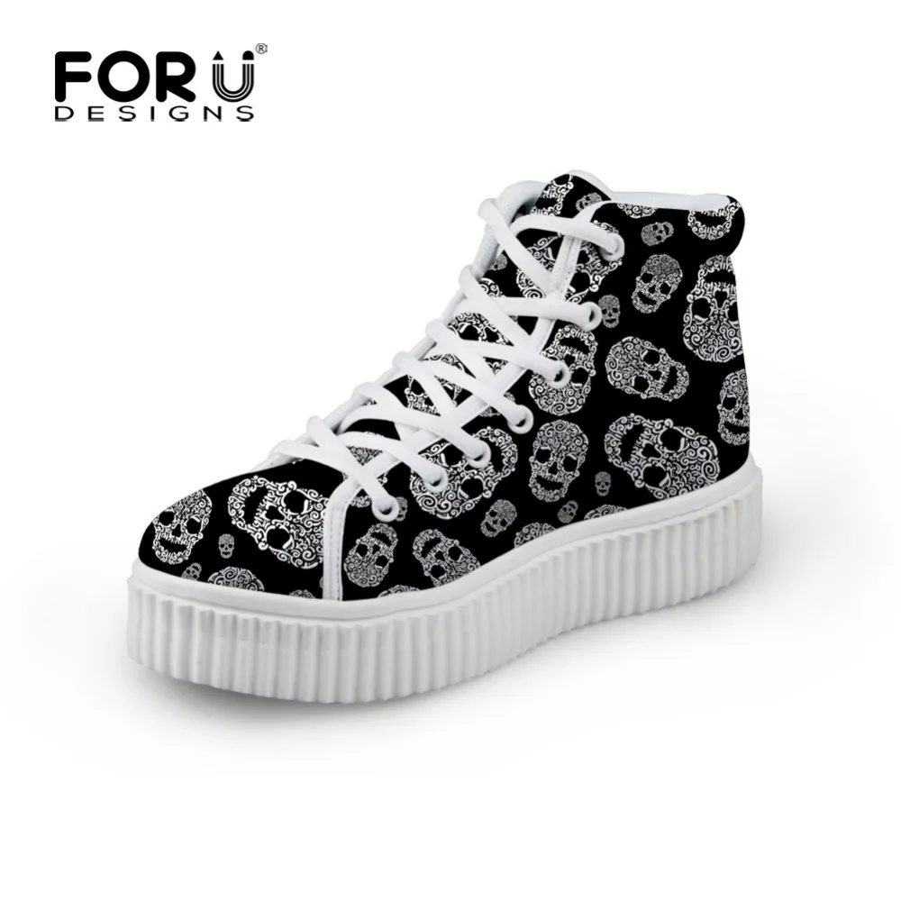 Женские туфли на шнуровке FORUDESIGNS с высоким верхом Вулканизированная подошва