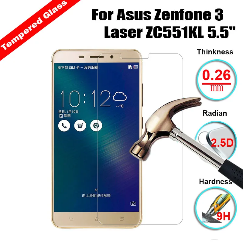 2 шт Стекло Asus Zenfone 3 Laser ZC551KL закаленное стекло Защита экрана для ультра тонкая
