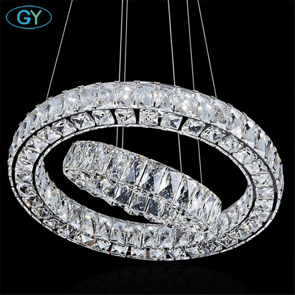 Светодиодные люстры с 2 кольцами современные потолочные светильники из