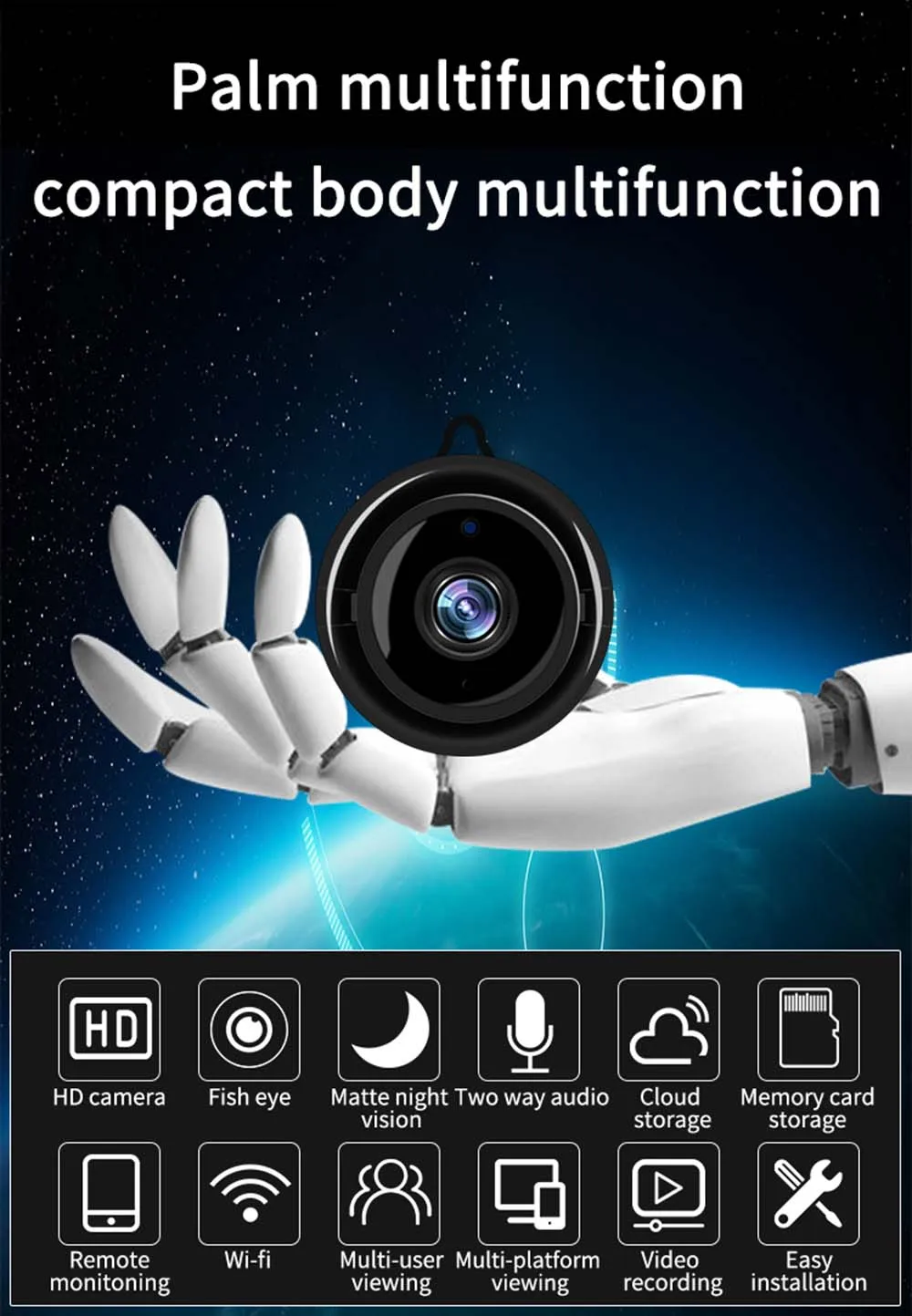YuBeter 720p Мини-камера, беспроводная, wifi, IP камера, мини-видеокамеры, Домашняя безопасность, CCTV, видеонаблюдение, ночное видение, двусторонняя связь