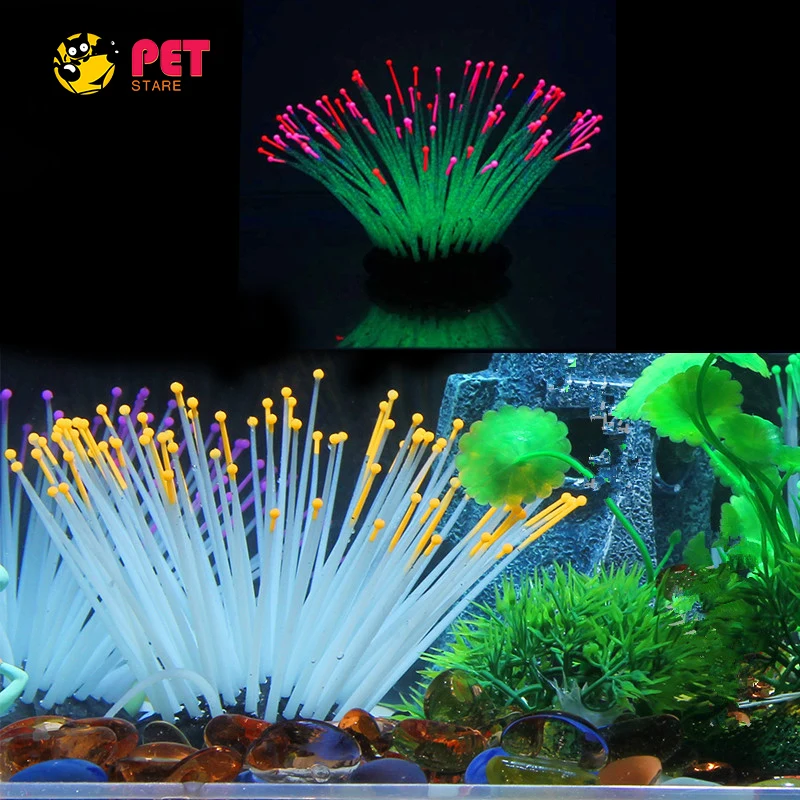 Aquarium Decorations Govine Glowing Effect Artificial Mushroom for Fish Tank Plastic Ornament | Дом и сад