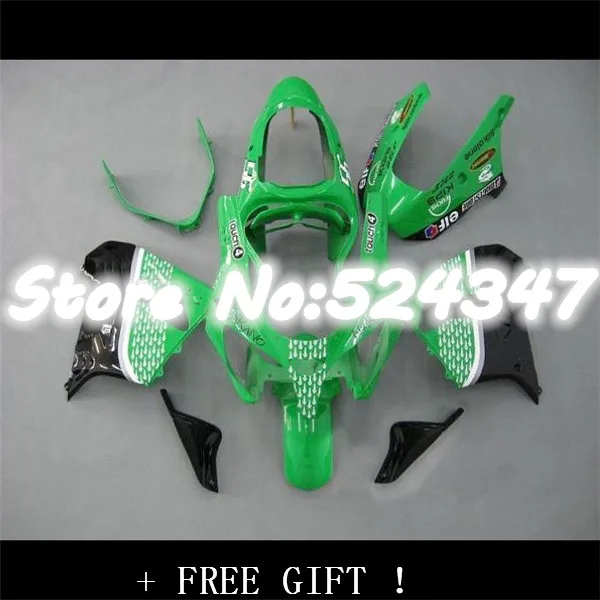

Hey-Hey-NEW For Kawasaki ZX-9R 00-01 green WHITE ZX9R 2000-2001 Ninja zx 9r 2000-2001 ZX-9R 00 01 ABS Fairing Set Plastic Kit
