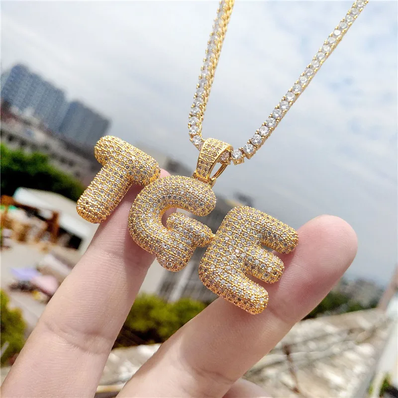 OMYFUN заводская цена заказной DIY A Z капельная Корона буквы ожерелье Алфавит CZ со