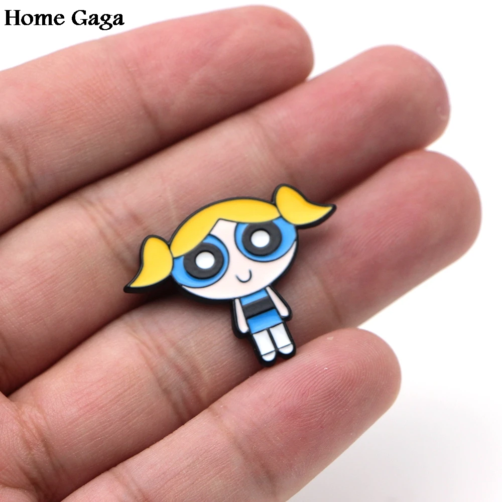 Homegaga The Powerpuff девушки мультфильм цинк шпильки парная одежда рюкзак жакет медаль за нашивка на рубашку броши для мужчин и женщин D0924