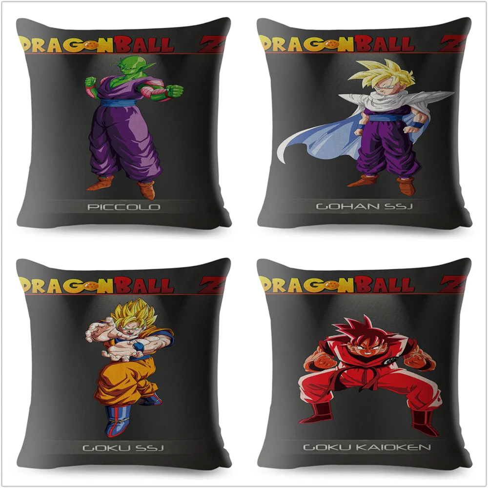 Dragon Ball Z Чехлы 45*45 см наволочка льняная подушки случаях Диван Home Decor Super Saiyan Goku
